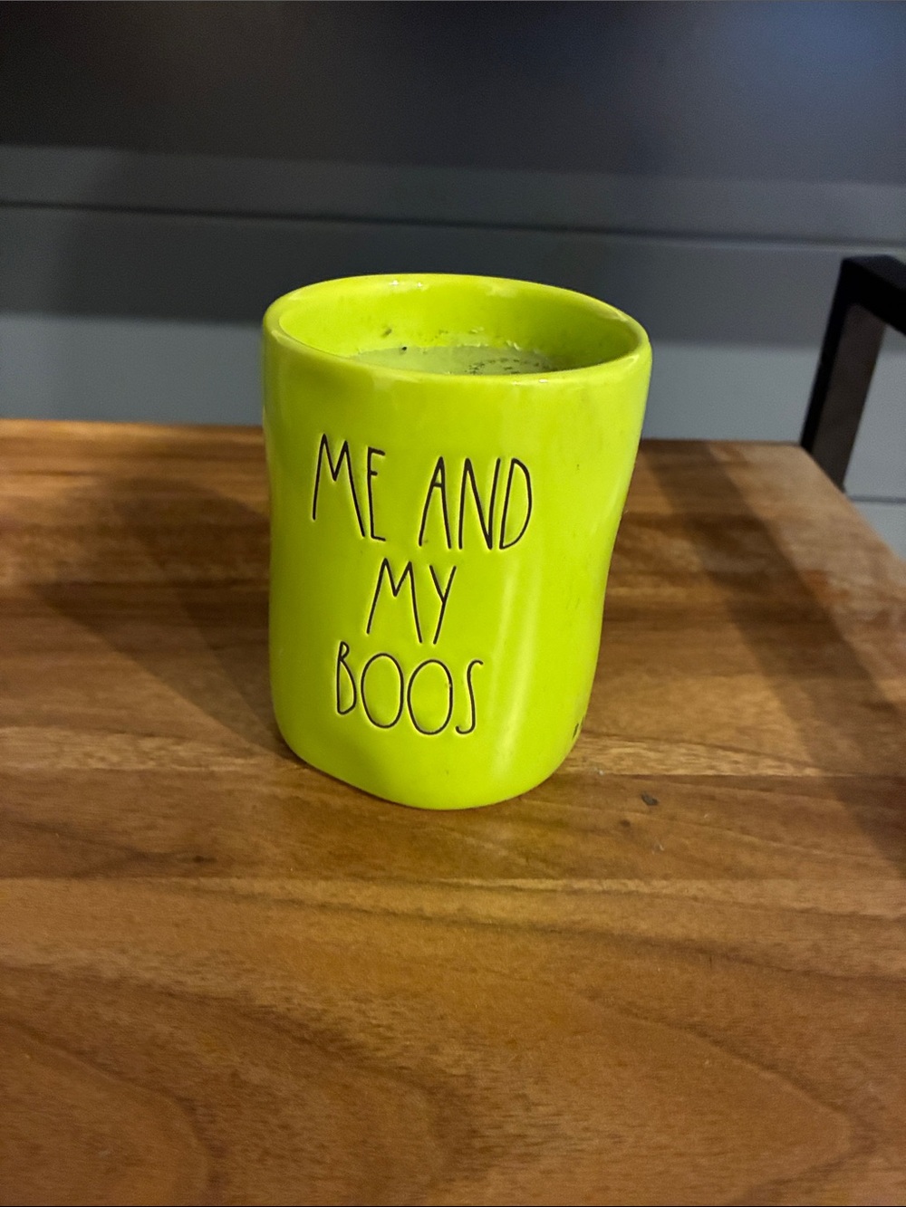 Rae Dunn Neon Green Ceramic Accent Mug - 'Me and My Boos'